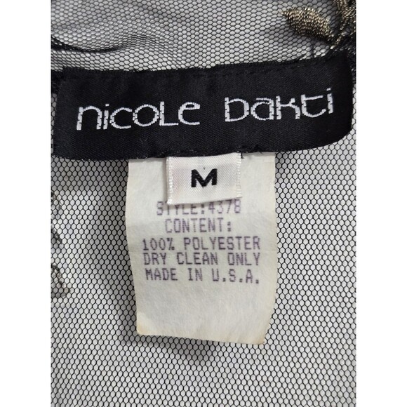 VTG Nicole Bakti Cardigan Womens M Black Lace Sheer Flower USA Whimisigoth Fairy - Picture 5 of 8